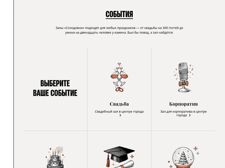 Солодовня: Выбор события